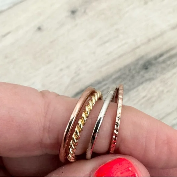 Mixed Metal Stackable Rings - Picture 3 of 5